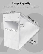 Uniclife White Mail Slot Catcher for Door, Large Capacity Letter Catcher Letterbox Catcher, Front Door Mail Catcher with Hook and Loop Fasteners, Indoor Post Catcher Bag for Small Packages & Magazines