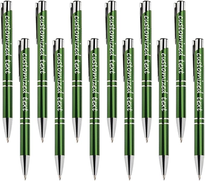 Yucold Customized ballpoint pens in bulk, personalized ballpoint pens with free engraving, for use in companies, enterprises, graduation anniversaries (Green,78)