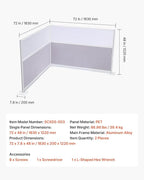 VEVOR Office Divider Privacy Partitions, 2-Pack, 72" x 48" Room Divider Walls, PET Workstation Cubicle Partition with Frosted Acrylic Windows, Freestanding Privacy Panels for Office Library School