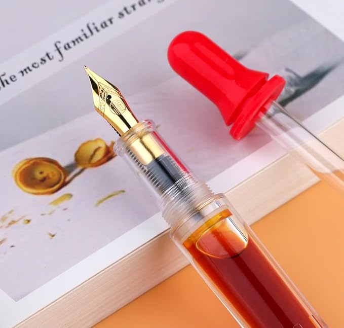 czxwyst Majohn Wancai 2.0 Mini Pocket-Size Eyedropper Fountain Pen (F Nib 0.5mm, Transparent)