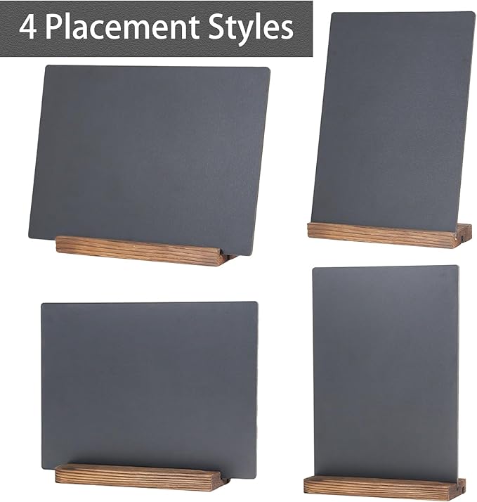 JDEA Wooden Double-Sided Chalkboard with Base (2 Pack) - 8.7x11.5 inches, Black