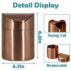 Chemlliy Mini Trash Can, Tiny Desktop Trash Bin with Swing Lid, Stainless Steel Bathroom Countertop Garbage Cans Kitchen Waste Bins with Trash Bag