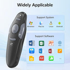 [4 Units] Presentation Clicker with 4 Cases: PowerPoint Wireless Presenter Remote USB Type C Rechargeable Red Laser Pointer Clickers Computer Project Mac PPT Slideshow Google Slide Advancer