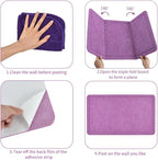 Vuzvuv Violet Purple 28"x16" Large Cork Board with 50 Push Pins & Sticky Notes, Self-Adhesive Bulletin Board for Wall, Felt Pin Vision Board for Paste Notes,Schedules Offices Home