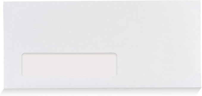 Aimoh #10 Single Left Window Envelopes -Gummed Closure -Size 4-1/8x9-1/2 Inches -24LB-500 Count(35410)