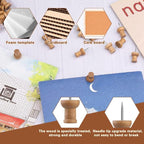 50 Pcs Wooden Push Pins, Decorative Thumb Tacks, Push Pins for Cork Board Head Pin Wood Map Tacks Marking Pin, Wood Thumb Tacks Decorative for Bulletin Boards Craft Projects with Storage Box, Coffee