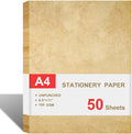 Stationary Paper for Writing Letters - Vintage Antique Letterhead Paper, Letter Size Stationery Writing Paper, 50 Sheets Double-Sided Invitation/Decorative Printer Paper, 8.5" x 11"