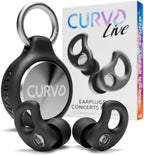 CURVD Live Stylish High-Fidelity Concert Earplugs for Live Events up to 14 dB Noise Reduction, 5 Tip Sizes & Carry Case