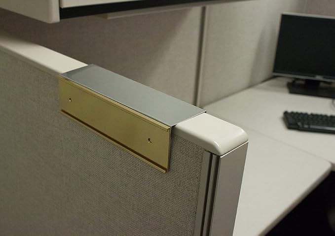 The Original Over the Cube - Quality Aluminum, Changeable Cubicle Nameplate Holder,(3" Cubicle Wall Depth) Made in the USA