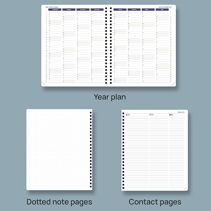 POPRUN 2026 Weekly Planner 30-Mintue (Medium 7'' x 8.5'') - From Jan 2026 to Dec 2026 - Two Pages Per Week Appointment Book with Monthly Tabs, Softcover, Inner Pocket, Pen Holder - Black