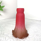 Bieye LS71 Lily Flower Blown Glass Lampshade (Red Brown, Opening I.D. 1.26" x O.D. 1.5")