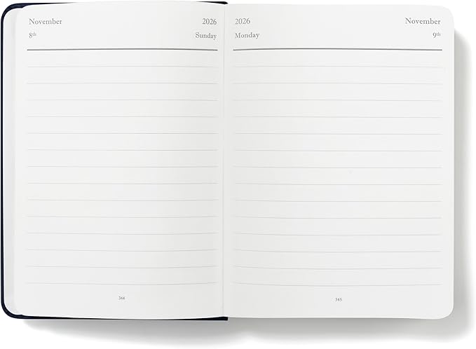 Wykeham's Executive 2026 Daily Journal Planner – US Public Holidays & Format – Customization Available (Royal Blue, 6"×4.5")