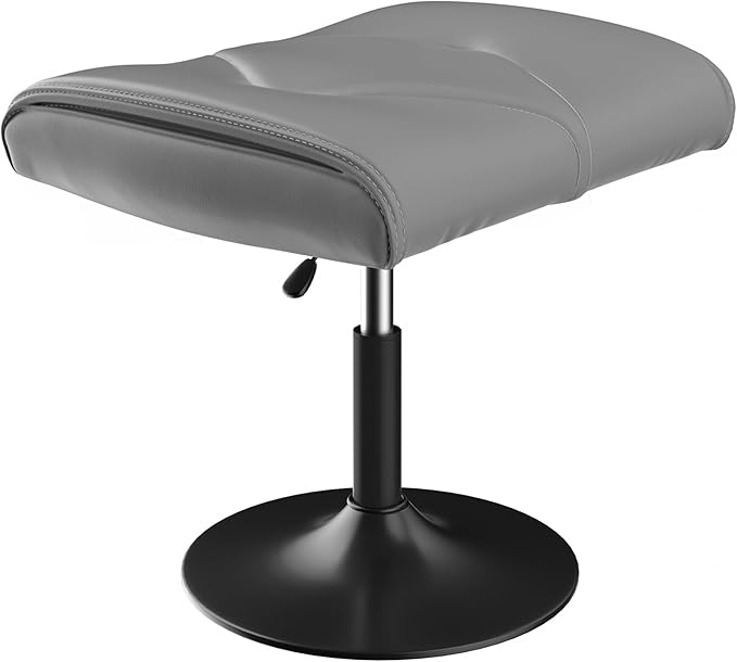 VECELO Foot Rest Under Desk Ottoman, PU Height Adjustable Footrest with Comfort Padding, Leg Rest for Desk for Relieving Leg Pain, Stiffness, and etc, Black