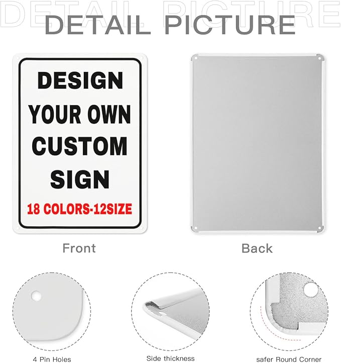 Custom Signs Outdoor Metal Personalized Signs With Your Photo Text Logo Custom Wall Sign Decorative House Signs For Business Workplace Office Home