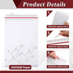 ReliThick 20 Pcs 13 x 17.75 Inch Large Rigid Mailer Self Photo Document Mailers Adhesive Stay Flat White Cardboard Envelopes White Kraft Envelopes for Art Prints Cd Photos Document