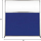 Versare Hush Screen Portable Room Divider | Workstation Wall Divider | Freestanding Privacy Hush Panels | Clear Windows | Fabric Office Divider Screen | Great for Room Separation