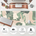 Green Simple Cat Desk Mat Sleeping Cute Long Cool Mouse Pad for Laptop Gaming Computer Keyboard Pad Office Decor Desk Pads Accessories On Top of Desks Office Supplies Mat (31.5x11.8In) Stitched Eges