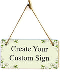 Signs ByLITA Magnolia White Personalized Hanging Wall or Door Sign (5 x 10") | Custom Signage for Your Home & Business