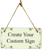 Signs ByLITA Magnolia White Personalized Hanging Wall or Door Sign (5 x 10") | Custom Signage for Your Home & Business