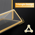 4x6 Gold Acrylic Sign Holder, 12 Pack Wedding Table Number Holder Stands with Vertical Gold Borders, Double Sided Picture Frame Paper Stand, Clear Photo Display Menu Holder for Party, Home, Restaurant