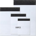 newlng Poly Mailers Shipping Bags Mailing bags100pcs 4 Assorted Sizes White Shipping Envelopes Self-sealing Adhesive Waterproof and Tear-Proof Packaging Bags Shipping Bags for Clothing Books Gift