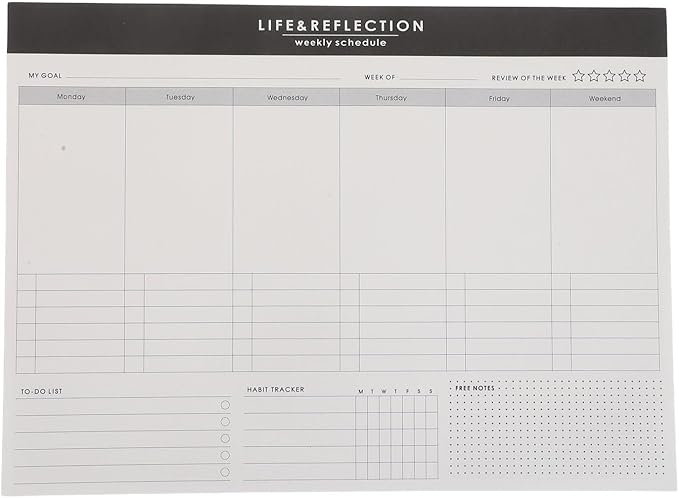 Generic 1 Book Work Goal Planning Notepad Weekly Planner - School Planner Notepad Work Task Organizer - Weekly Schedule Pad for Desk Organizer