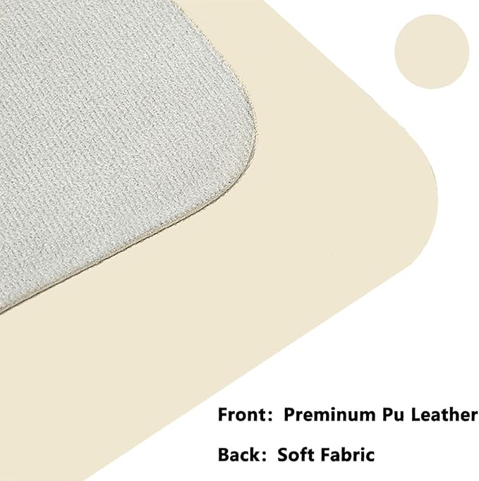 PU Leather Desk Pad Protector Gaming Mouse Pad Non Slip Desk Mat for Keyboard and Mouse Waterproof Desk Writing Pad for Office and Home Desk Accessories(Beige, 47.2 * 17.7)