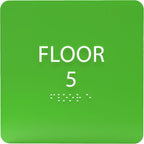 ADA CENTRAL SIGNS - 6" X6" Floor 5 Sign - ADA Compliant Tactile Graphics Grade 2 Braille Text Acrylic Wall Signs - Directional Assistance, Floor Number Safety Sign for Office, school Hospital, Apartment