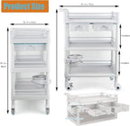 Rolling Utility Cart,Qiwey Medical Utility Cart with Drawers,3-Tier Esthetician Cart with Wheelsfor Beauty Salon SPA Commercial Hospital Office Lab Cart White