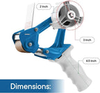 TAPEWELL Heavy Duty Metal Frame 2 Inch Wide Packing Tape Dispenser Gun with Special Ergonomic Handle, 3" Core, Premium Tempered Steel Blade