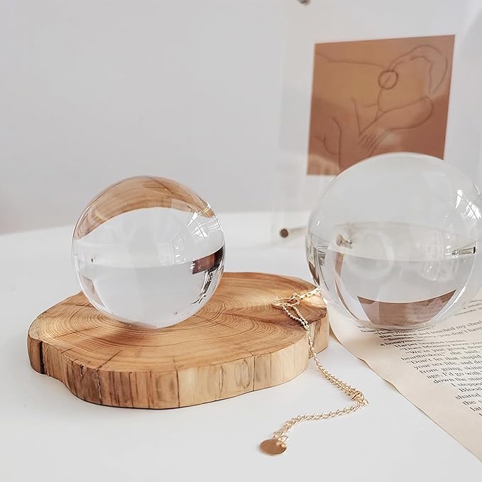 Taluokong 6PCS 2.36in Crystal Magnifying Glass Dome Paper Weights Small Magnifying Glass for Reading Books Aid Optical Half Ball Magnifier for Physics Classroom Paperweight for Home Decor