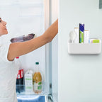 MoKo Magnetic Dry Erase Marker Holder, Widen Magnetic Marker Pen Storage for Whiteboard, Refrigerator, Locker, Laundry Storage Basket Lint Holder Bin for Dryer, Washing Machine, White