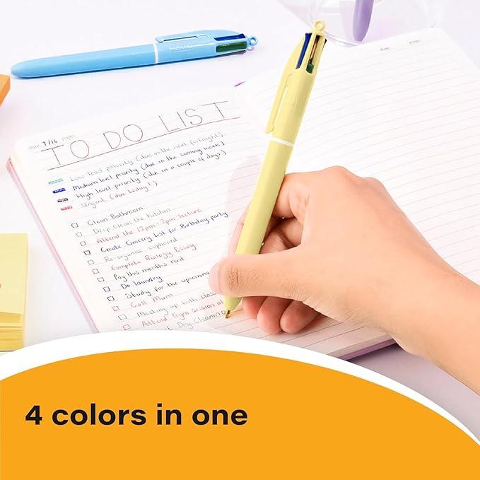 BIC 4 Color Pastel Ballpoint Pen with Smooth 1.0 mm Point and Retractable Design, 3-Count in Assorted Ink