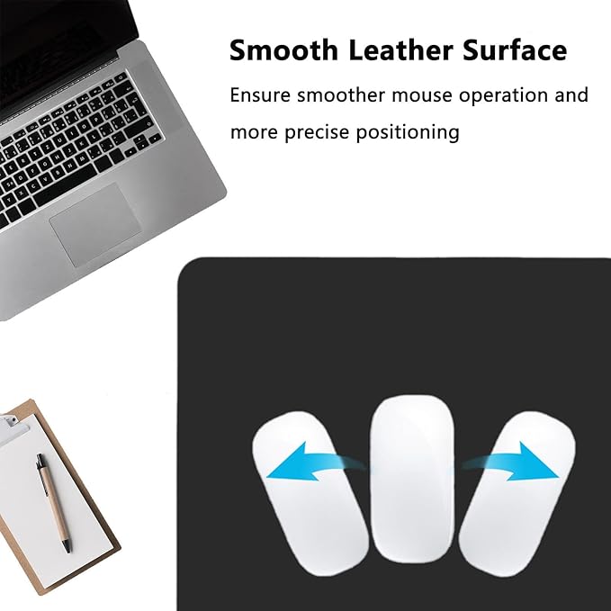 PU Leather Desk Pad Protector Gaming Mouse Pad Non Slip Desk Mat for Keyboard and Mouse Waterproof Desk Writing Pad for Office and Home Desk Accessories(Black, 35.4 * 17.7)
