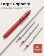 STAGEEK Red Gel Pens, 6Pcs Quick Dry Red Ink Pens with 3 Extra Refills, Fine Point Retractable Smooth Writing Pens for Journaling, Note Taking, School Supplies, Nurse Aesthetic, Office(Red)