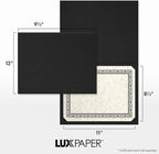 LUXPaper 9.5" x 12" Certificate Holders | Black Linen | 100lb. Cover | 250 Qty