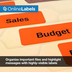 Neon Red Address Labels - 2.625 x 1 - Pack of 3,000 Labels, 100 Sheets - Inkjet/Laser Printer - Online Labels