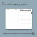 POPRUN Pocket Monthly Planner 2026-2027 (Pocket- 4''x 6.25'' Soft Leather Cover) - 18 Month Calendar Book for Purse (Jan.2026 - Jun. 2027), 100 GSM Thick Paper - Grey