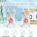 QYUVK It's Fine I'm Fine Everything Is Acrylic Makeup Brush Pencil Holder Cup, Funny Pink Dumpster Fire Pen Holder Gifts For Friends HR Nurse, Office Gifts for Women Coworker, Pencil Cup for Desk