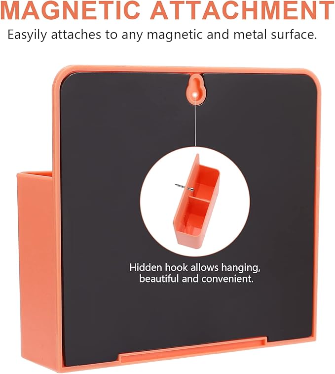 Orange Magnetic Dry Erase Marker Holder, Magnetic Pencil Cup, Orange Locker organizer, Magnetic Marker Holder with Strong for Whiteboard, Refrigerator, Locker Accessories, School and Office Supplies