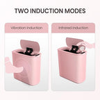 Cesun Motion Sensor Trash Can, 5 Gallon Automatic Bathroom Garbage Can with Lid, Touchless Smart Plastic Slim Wastebasket for Bathroom, Office, rv, Bedroom, Living Room, Pink