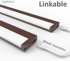 Leetdud LED Under Cabinet Lighting Hardwired or Plug in, 18 Inch 9W, Dimmable 5 Color 2700K/3000K/3500K/4000K/5000K, Linkable Eyes Care Design Counter Lights for Kitchen, Sink, ETL Listed, Bronze