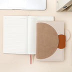 CAGIE AGIE Lined Journal for Women, 100GSM Leather Journals for Writing with Buckle Closure,A5 Hardcover Diary Journaling Notebooks for Business Work School Note Taking 5.9" x8.59 (Brown x 2)