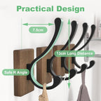 bussdis Wood Wall Hooks for Hanging - 4 Pack Hooks Wall Mounted, Wooden Rustic Farmhouse Heavy Duty Towel Hooks, Hooks for Coats, Towel, Hat, Keys, Purse, Bag and Robe