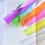 Color Transparent Ruler Plastic Rulers - Ruler 12 inch, Kids Ruler for School, Ruler with Centimeters, Millimeter and Inches, Assorted Colors, Clear Rulers, 7 Pack School Rulers