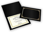 Geographics Classic Linen Certificate/Document Covers, 12.5” x 9.75”, Black (6 Pack)