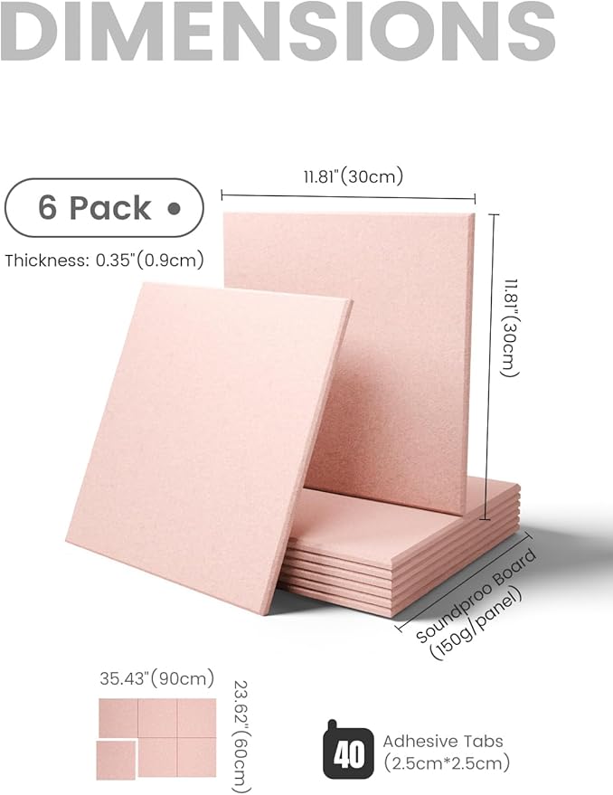Fluxynara Large Felt Bulletin Board 36" x 24" Cork Board Alternative-6 Pack with 40 Safe Removable Adhesive Tabs, Cork Boards for Walls Cork Board for Home Office Classroom Pin Board - Coral