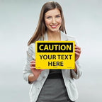 Custom OSHA Style Caution Sign 10" x 14" Aluminum Sign, Customizable "Your Text Here", by AccuformNMC Made in USA
