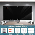 MaxGear Glass Whiteboard Wall Mounted, Frameless Magnetic Dry Erase Board, Tempered Glass, Steel-Backed, Non-Porous Smooth Surface, Floating Design, Accessories Included, for Office Home Classroom