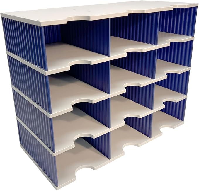 Ultimate Office TierDrop Jumbo 12-Compartment High-Wall Sorter - Sorts Documents, Forms & Mail - Durable Construction Features Expandable, Modular, No-Tool Assembly Design
